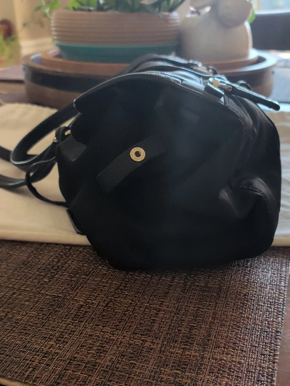 Prada Black Shoulder Bag with Gold-Tone Hardware With Key